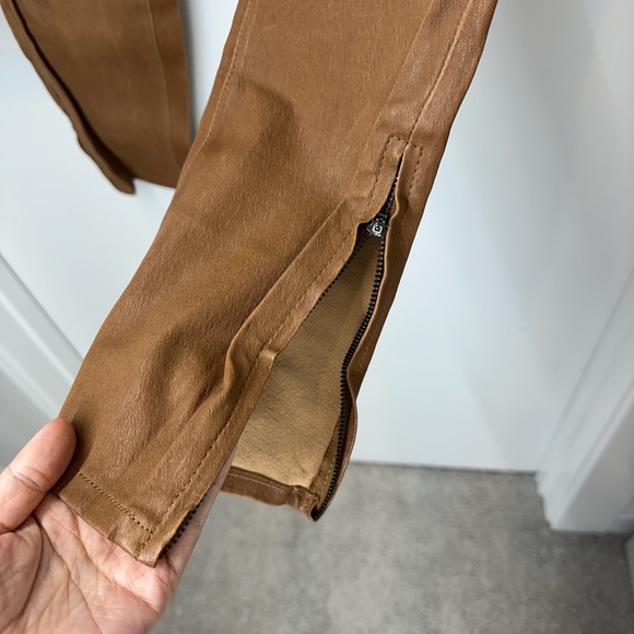 L’AGENCE LAMB LEATHER SKINNY PANTS WITH ZIP HEM - Picture 7 of 10